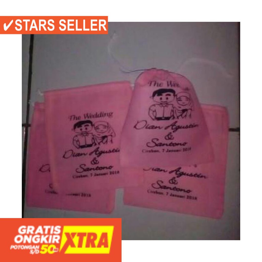 

✨ SOUVENIR MURAH / Pouch serut 15x20 sablon suka