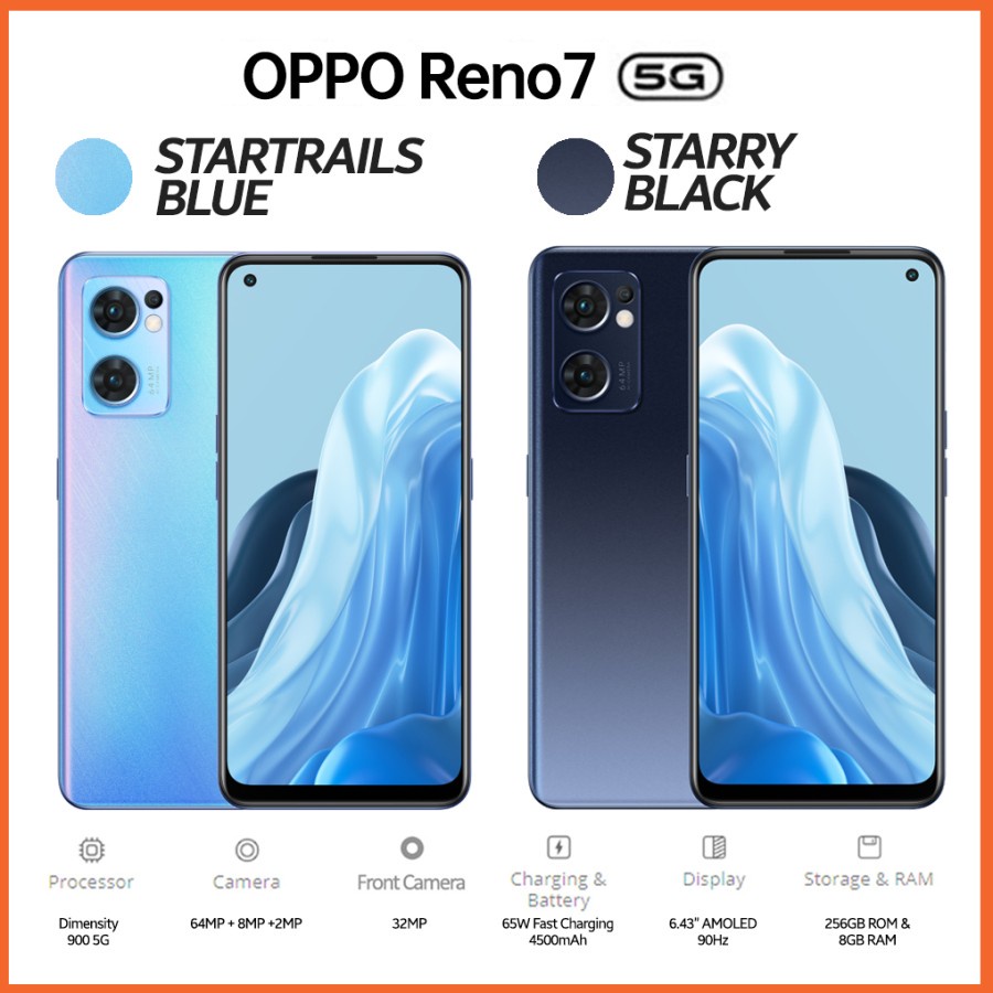 OPPO RENO 7z 5G  &amp; RENO 7 5G 8/128 8/256 GB RAM 8GB ROM 256GB 128GB GARANSI RESMI