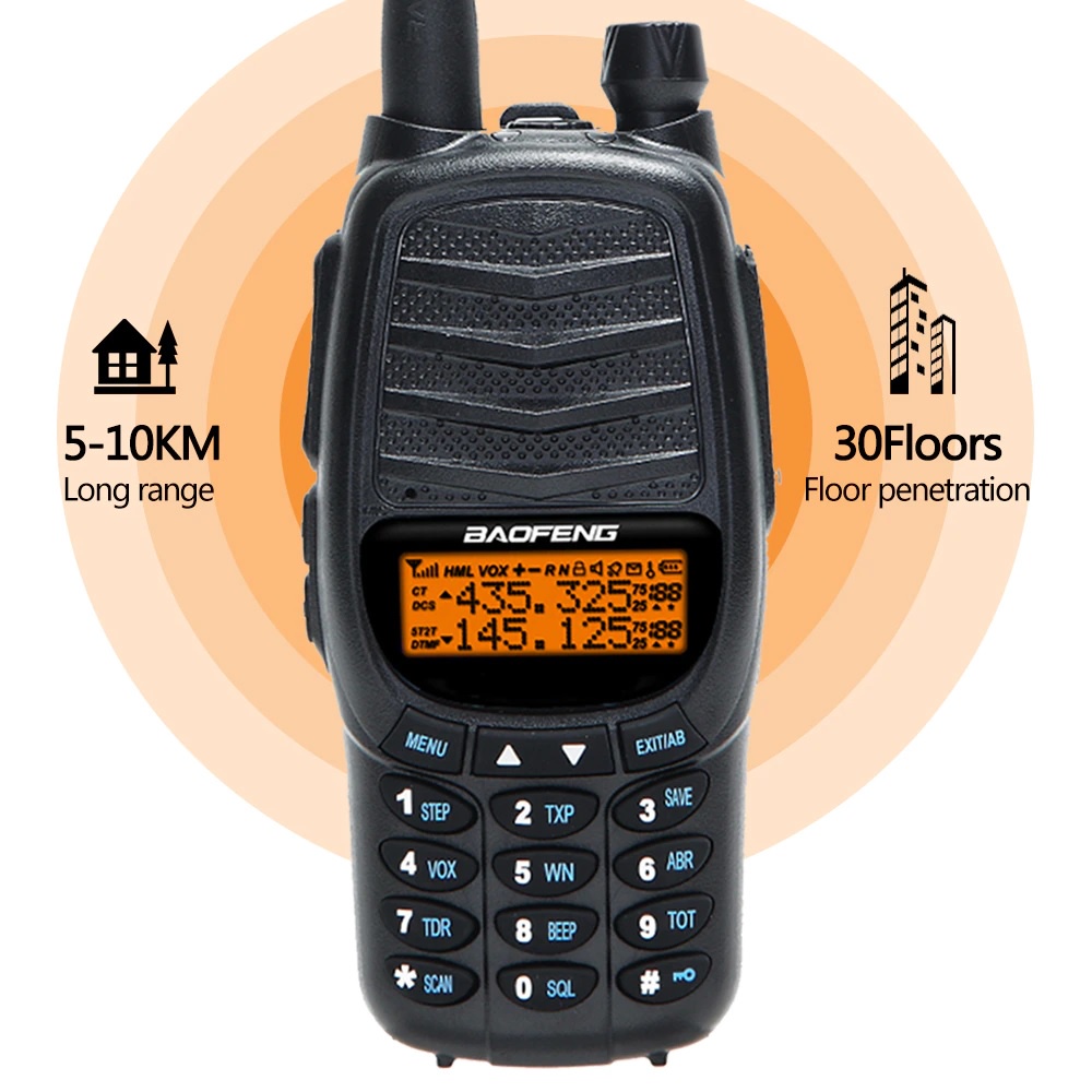 HT UV-X10 Walkie Talkie Dual PTT Two Way 10W High Power 8800 mAH