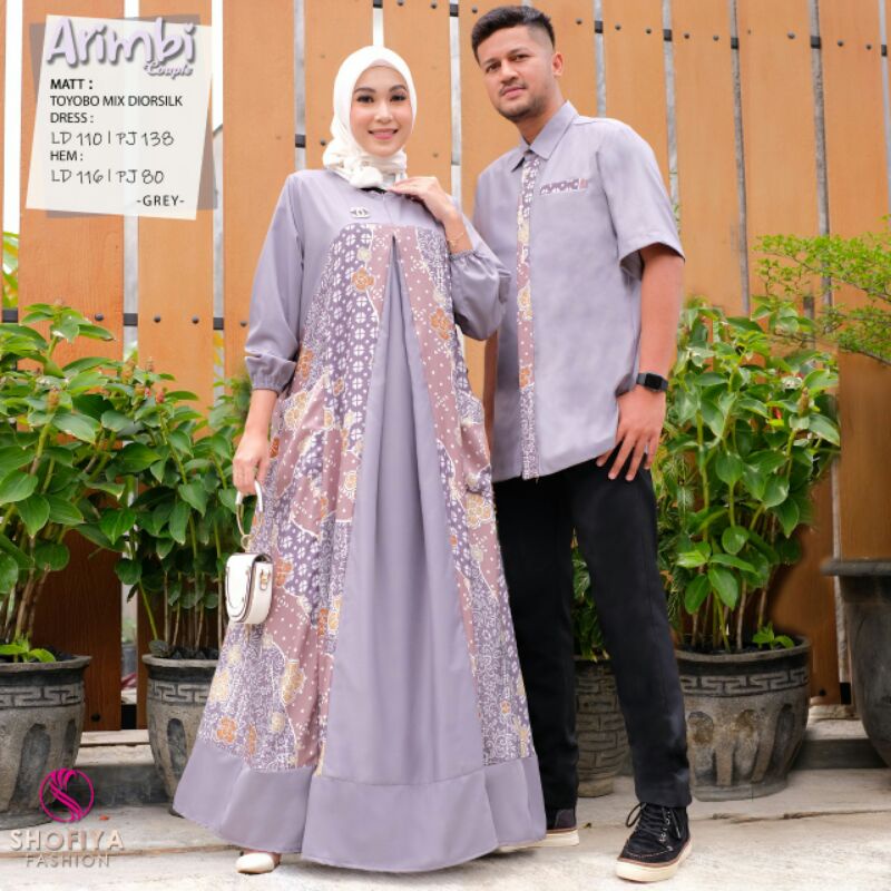 ARIMBI COUPLE ORIGINAL BY SHOFIYA FASHION / COUPLE DRESS + HEM