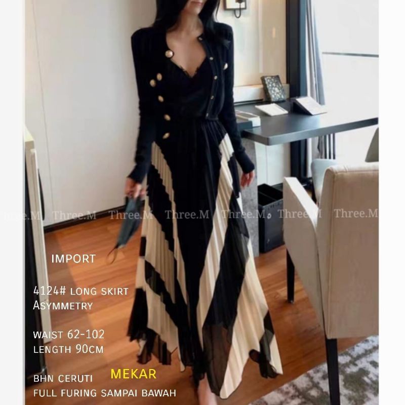 TM 4124  Rok ASYMETRIS long skirt (khusus rok) import