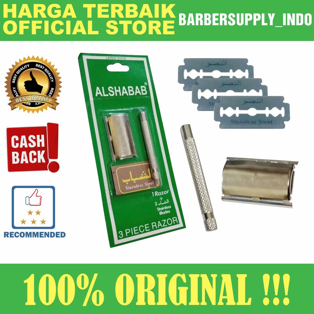 RAZOR STAINLESS ALSHABAB ISI ULANG / PISAU CUKUR JENGGOT GAGANG SILET