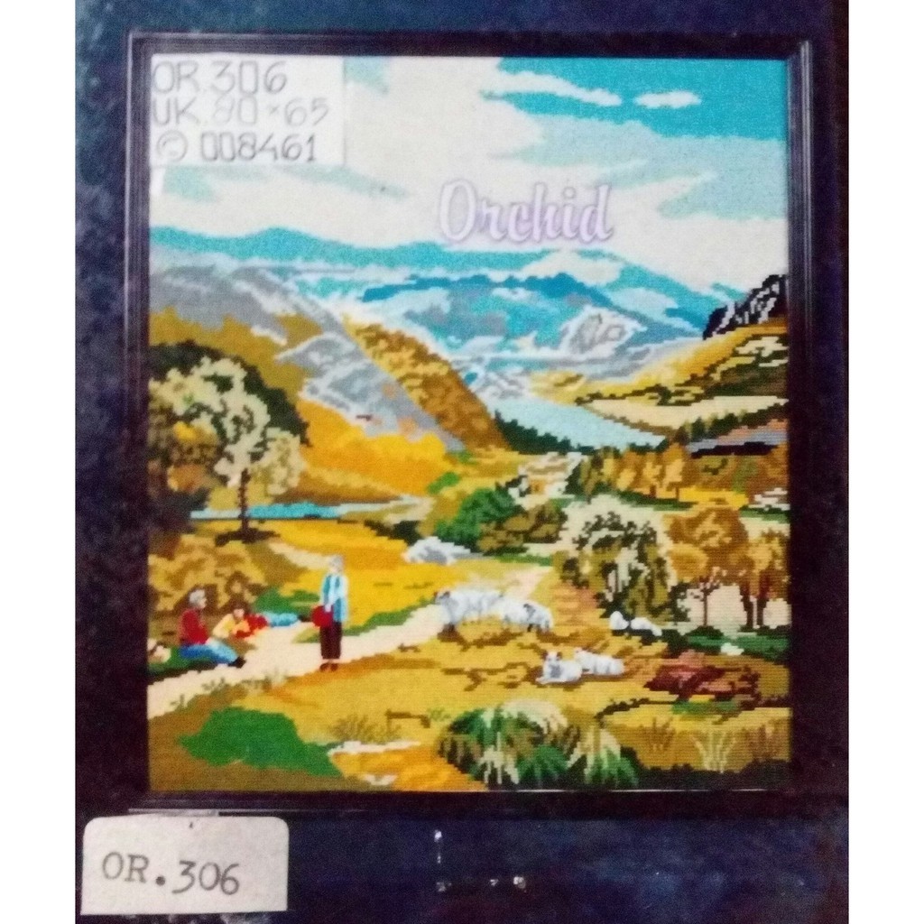 KRUISSTEEK KRISTIK ORCHID MOTIF PEMANDANGAN 306