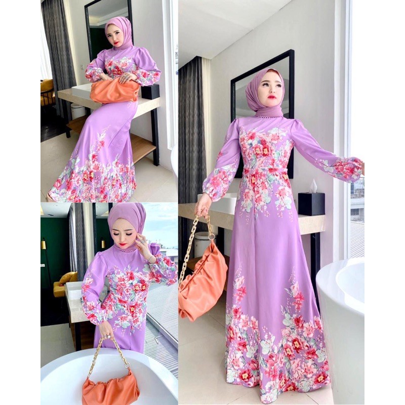dress bunga korea brand shella saukiah