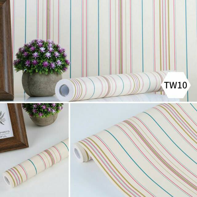 Wallpaper krem garis2