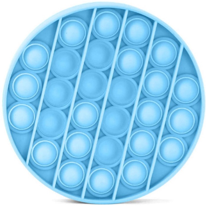 MAINAN POP IT FIDGET TOY/ Mainan Gelembung Push ANTI Stress SILICONE / Mainan untuk Anti Stress-BULAT BIRU