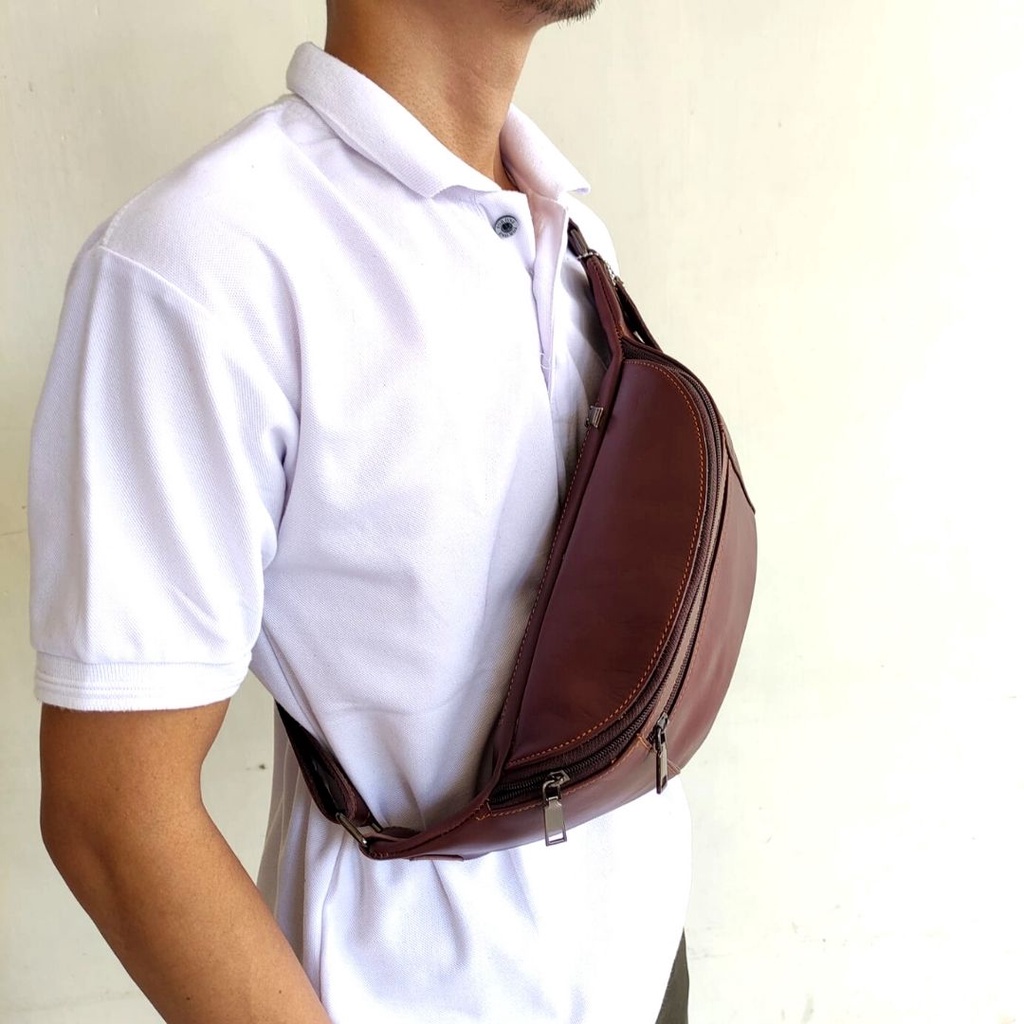 SENA Tas Kulit Sapi Waist Bag Dada Pinggang Sling bag Pria Wanita - Originale Leather Bag