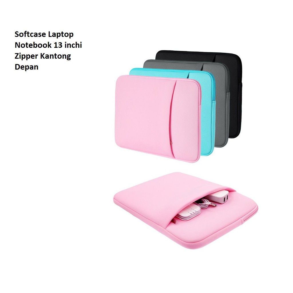 PL04 Softcase Laptop Notebook Asus 13 inchi Murah Zipper Kantong Depan Leptop Soft Case Anti Gores