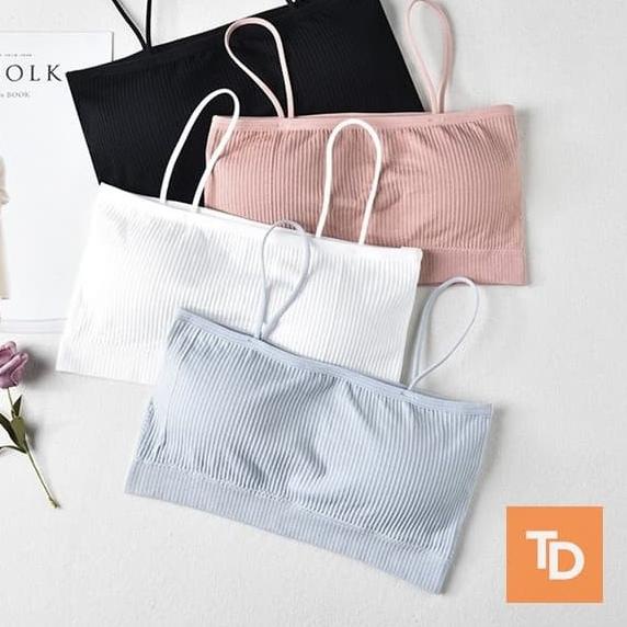 ✿ Bra 10 Kemben Tali Pakaian Dalam BH Bikini Seksi Tanpa Kawat Nyaman - Hitam ☑