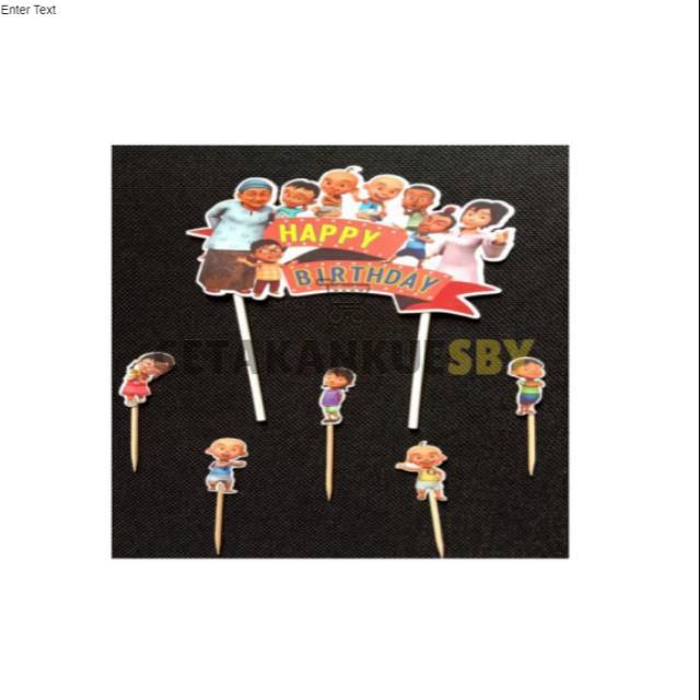 (CKS) Cake Topper Kertas Happy Birthday Set Upin Ipin