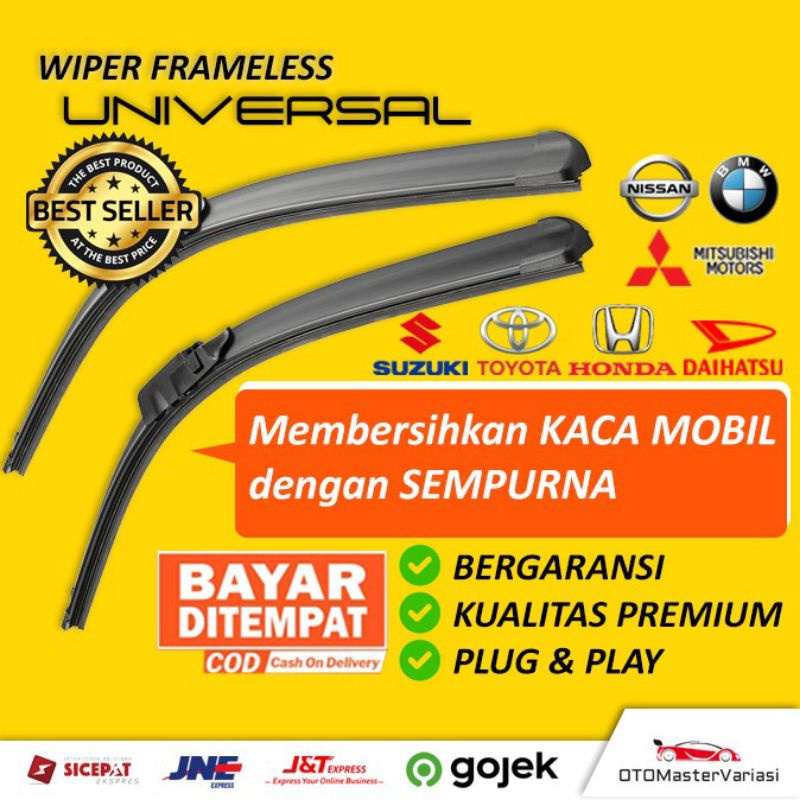 WIPER KACA DEPAN MOBIL AVANZA XENIA 2005 2007 2008 2009 2010 2011 UKURAN  20" 16"