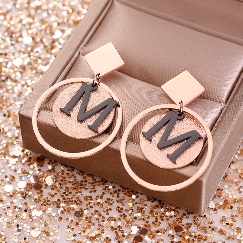 Anting M M titanium anti karat korea fashion