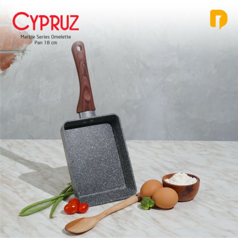 WAJAN KOTAK PENGGORENGAN OMELETTE PAN WAJAN TEFLON CYPRUZ MARBLE