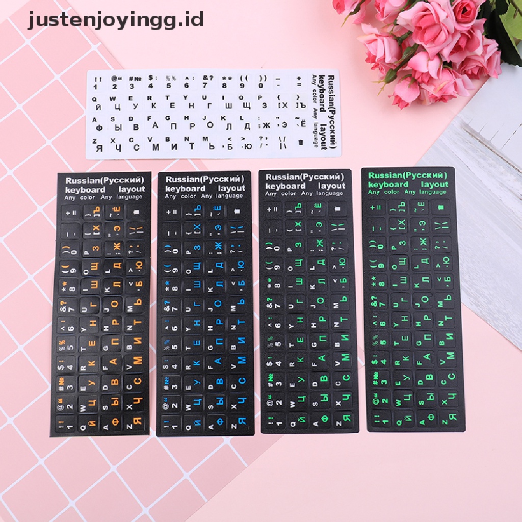 // justenjoyingg.id // Russian standard keyboard layout sticker letters on replacement ~