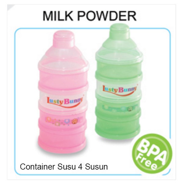 Lusty Bunny Container Susu Bubuk Susun 4 Tempat Susu Travel