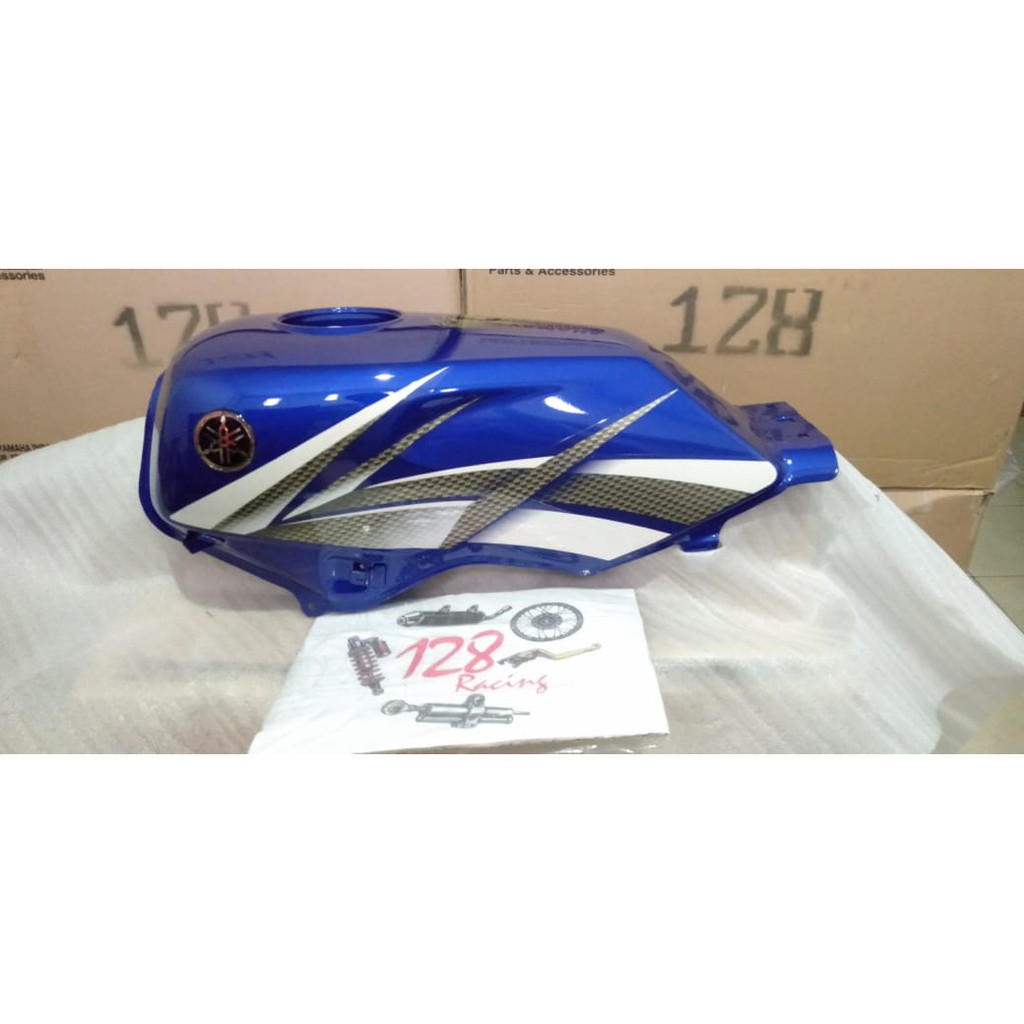 Tangki Striping Fuel Tank NOS Yamaha Scorpio Z Tahun 2004 Steko Warna Biru Original Yamaha 5BP