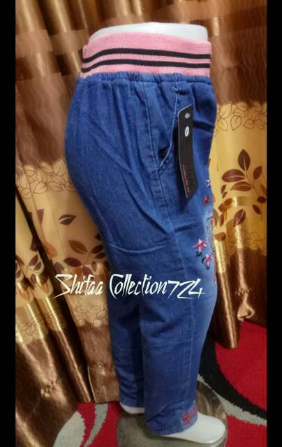 Celana Jeans / Celana Jeans Panjang / Celana Jeans Anak Perempuan / Celana Luna Motif Bordiran size M. L. XL