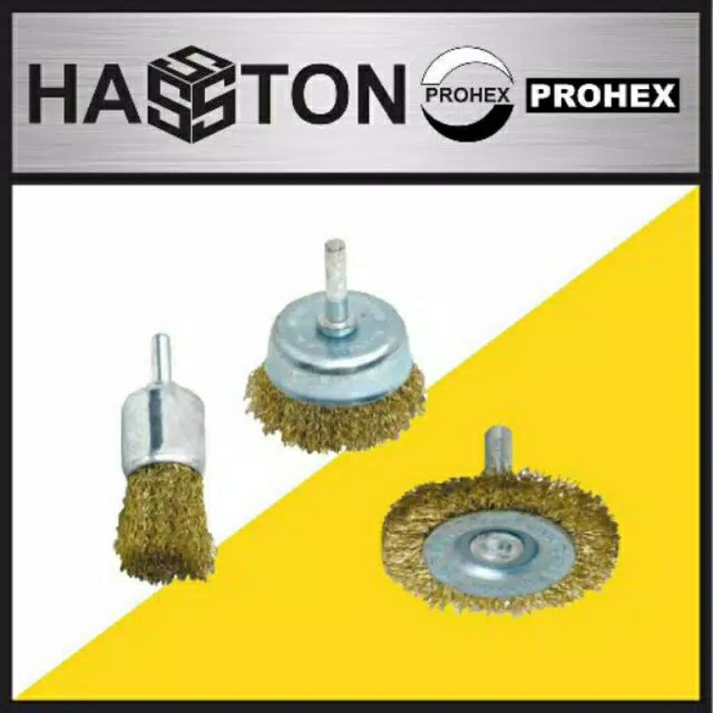 Sikat Kuningan 3Pcs Hasston Prohex Untuk Mesin Bor