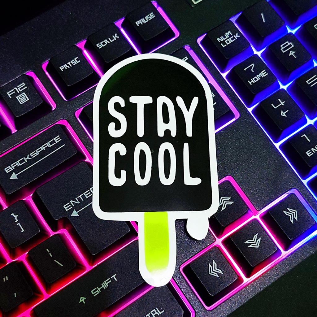 Stiker Aesthetic STAY COOL  SERIES - STICKER TUMBLR MOTOR JOURNAL LAPTOP MOTOR