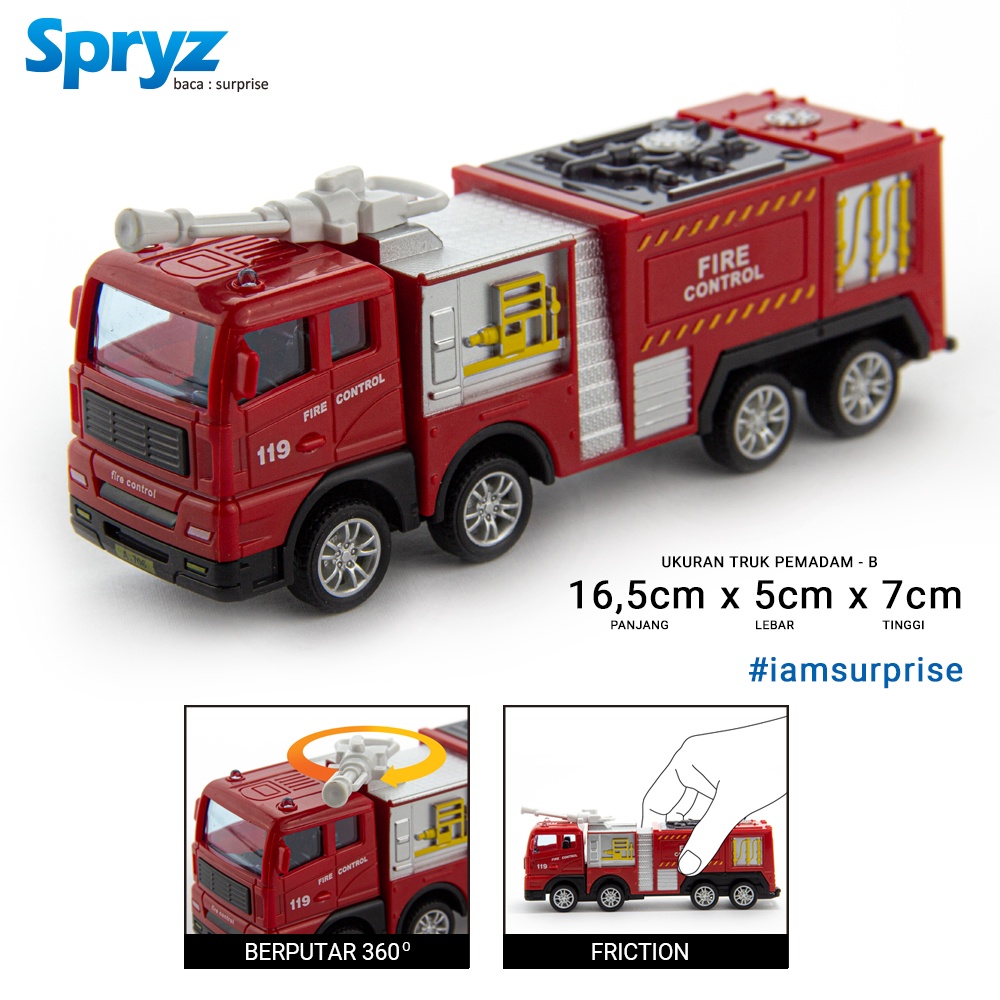 Spryz Construx 1:55 Truk Pemadam - B Mainan Miniatur