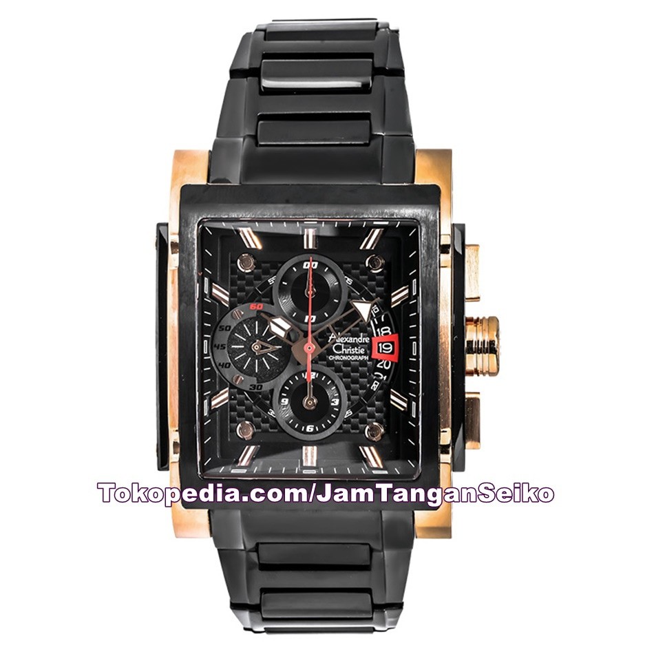 Jam Tangan Pria Alexandre Christie AC 6405 MC BBRBA Chronograph Black