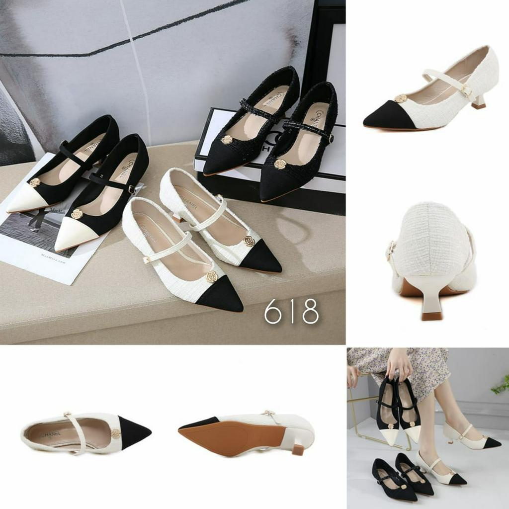 Ready Heels Canvas wanita C-H import kode 618