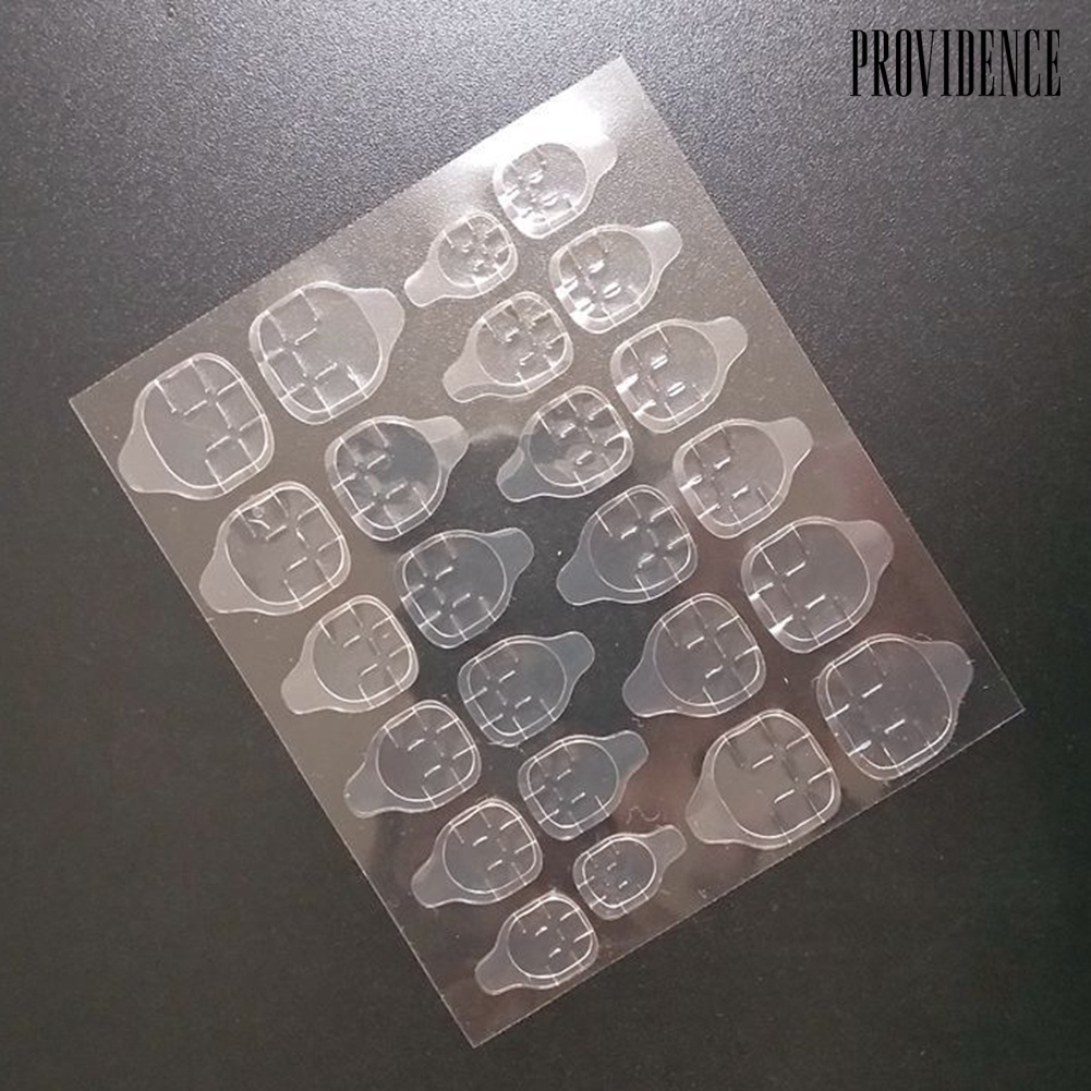 Providence 24Pcs Double Sided Adhesive Glue Tapes Nail Art Tabs Clear Manicure for Fake Tip