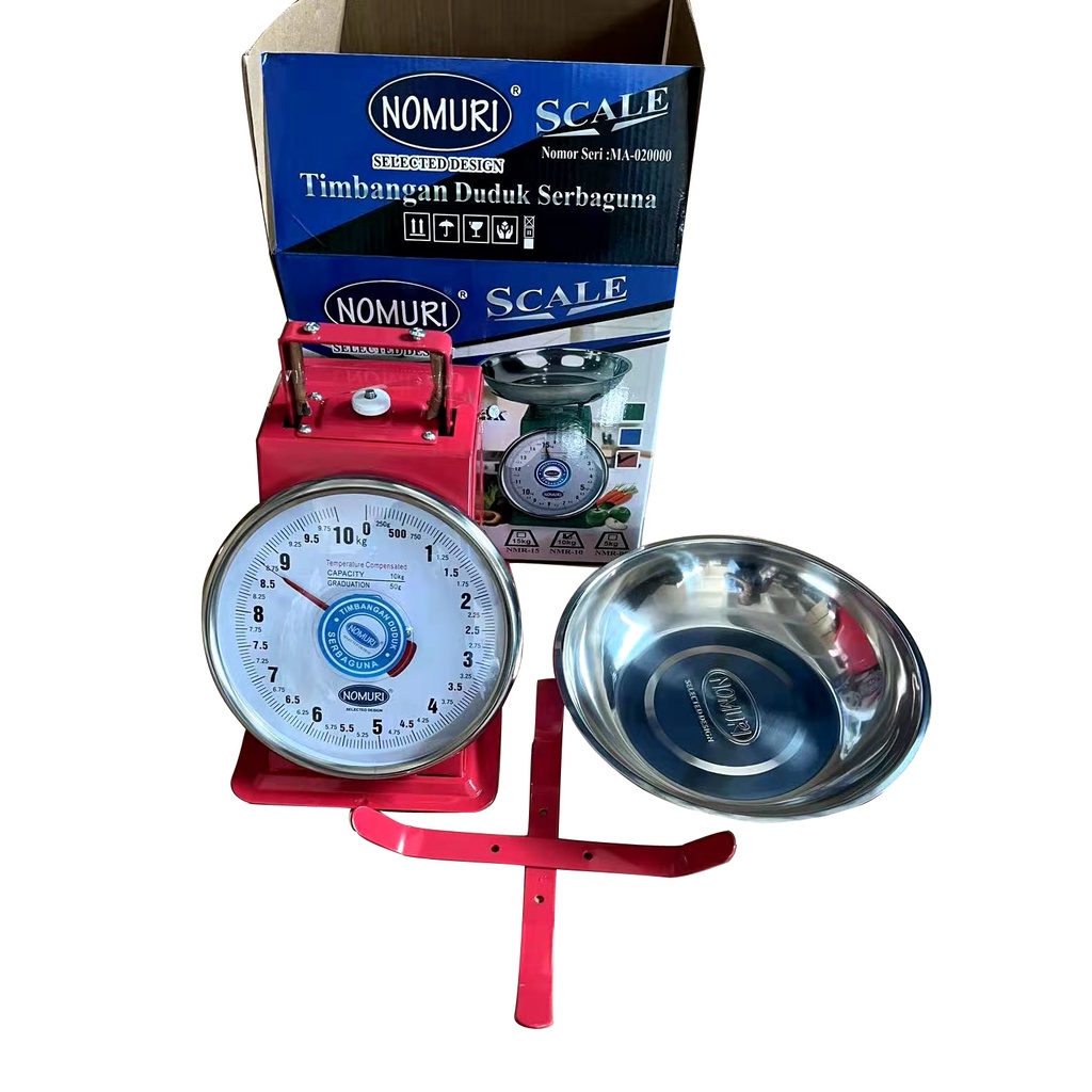 Nomuri Timbangan  Besi 5KG 10KG Stainless Steel Jarum Analog Manual Duduk Sembako Telor Buah Kue Tepung Sayur
