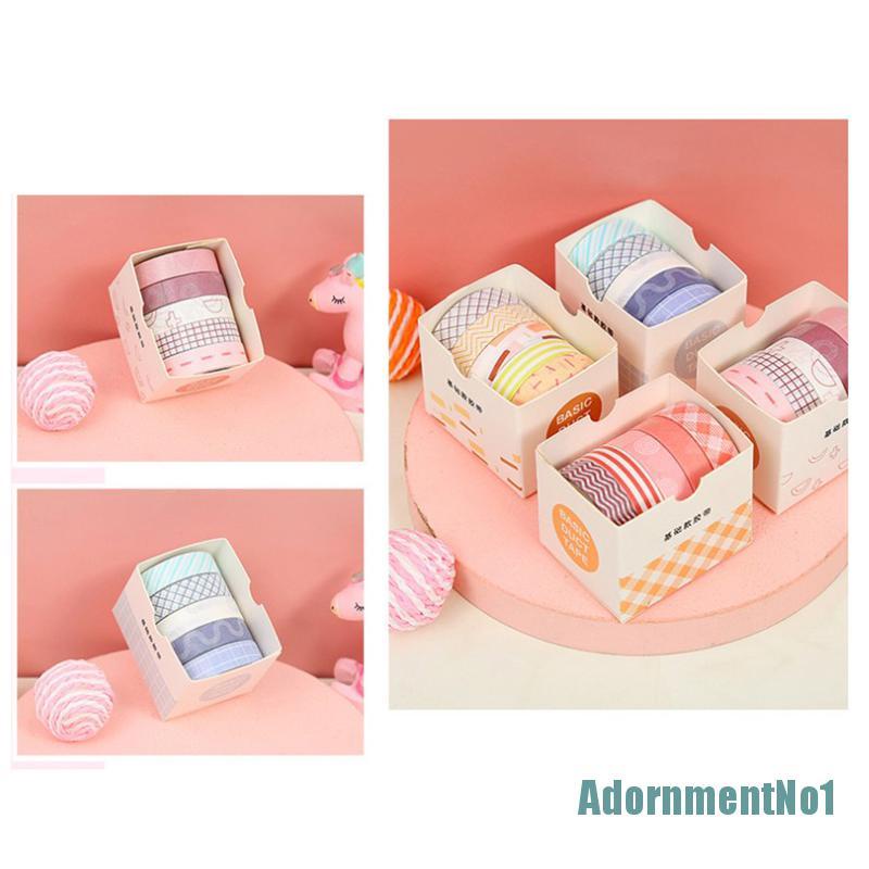 (AdornmentNo1) 5 Rol / box Selotip Masking Tape Warna Polos Untuk Scrapbook