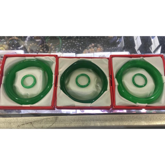 Set Gelang cincin batu giok asli | Perhiasan giok | Gelang batu giok asli | Cincin batu giok | Set g