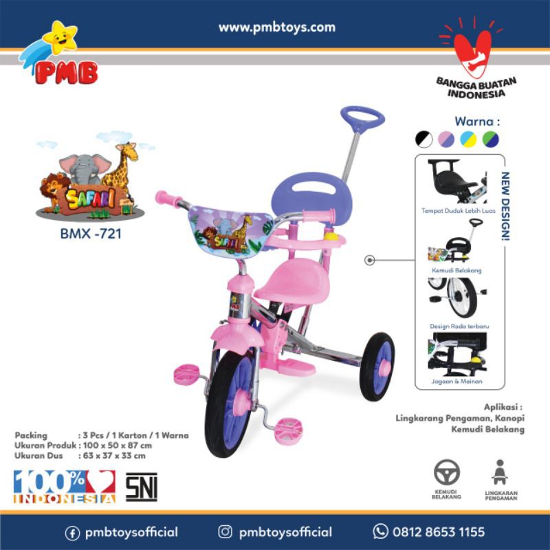 Sepeda Anak Roda Tiga PMB BMX 721
