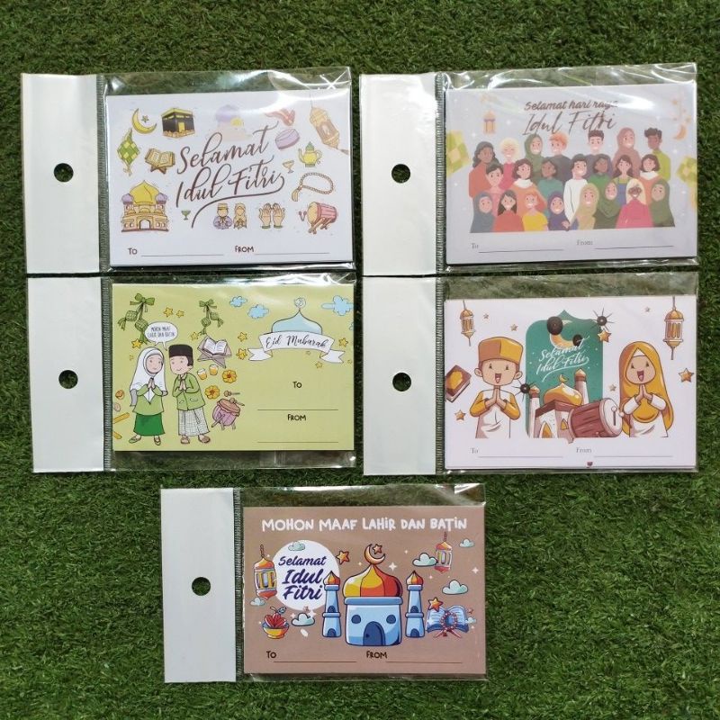 

ISI 5. KARTU UCAPAN IDUL FITRI. BAHAN TEBAL IVORY 230GR. 10 X 7 CM