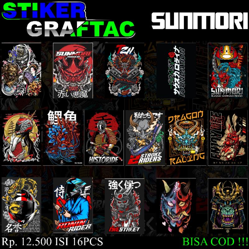 

Stiker Sticker Sponsor Racing Sunmori Herex Brand Aestetic Thailook Babylook Aksesoris Motor keren Murah