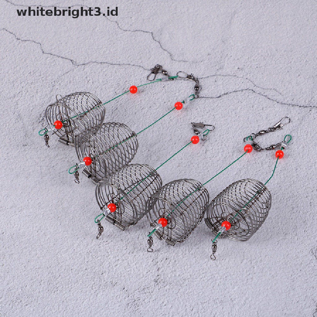 (whitebright3.id) 5pcs Keranjang Umpan Pancing Bahan Kawat