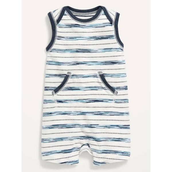 bodysuit anak bayi oldnvy-Strip biru