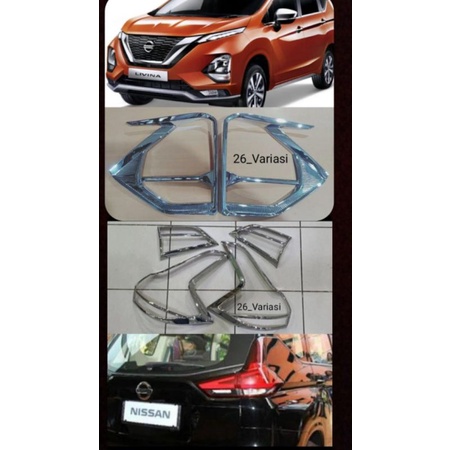 All New Livina 2019 PAKET Garnis List Lampu Depan + Belakang Full Chrome Livina 2019