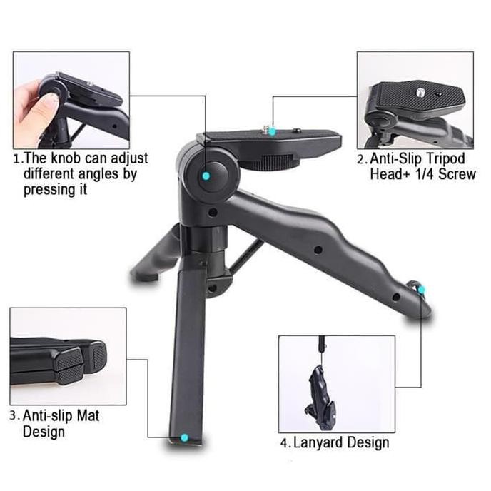 Gaya Tripod Mini Youtuber Tripod Tangan Tripod Camera + Holder Hp Holder U Gilaa