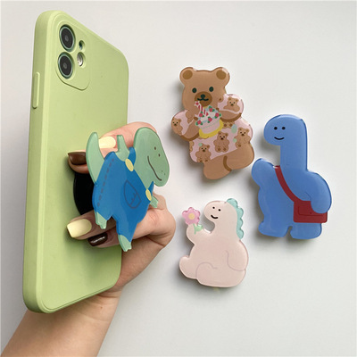 Popsocket Hp Bentuk Kartun Dinosaurus / Beruang / Kue Bahan Akrilik