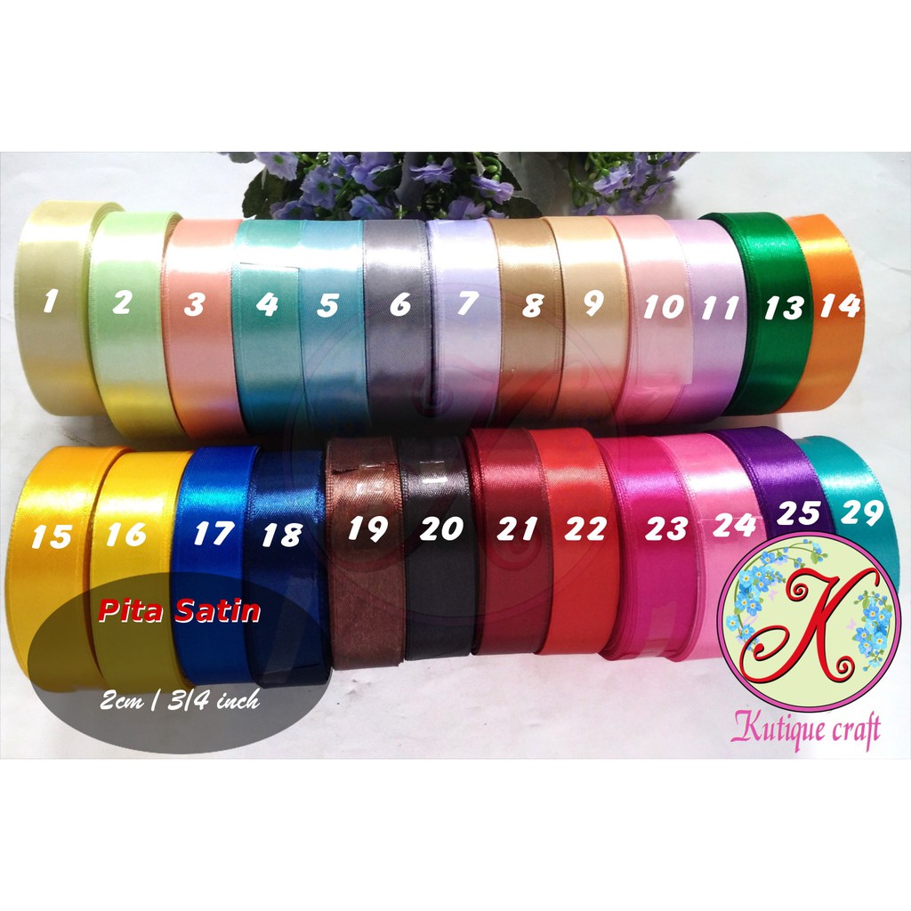 Pita Satin 2 CM 3/4 INCH  25 YARD harga per roll