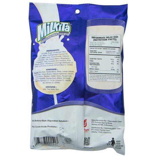 

(Terbaik) MILKITA Assorted Milk Lollipop Candy 172gr
