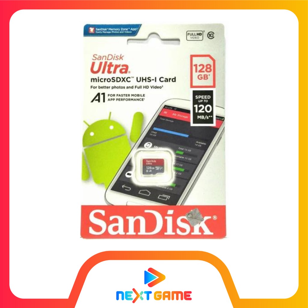 Sandisk Ultra MicroSD SDXC 128GB UHS-1 up to 120MB/s