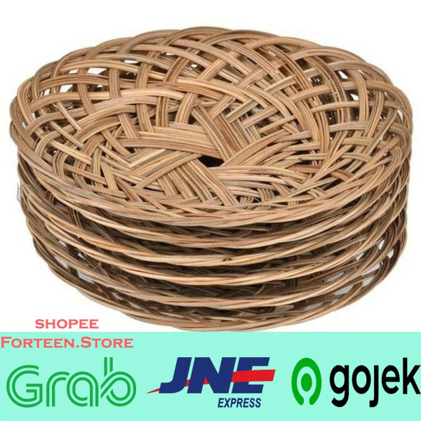 PAKET HEMAT 50Pcs Piring Lidi Anyaman Rotan Bambu Murah 