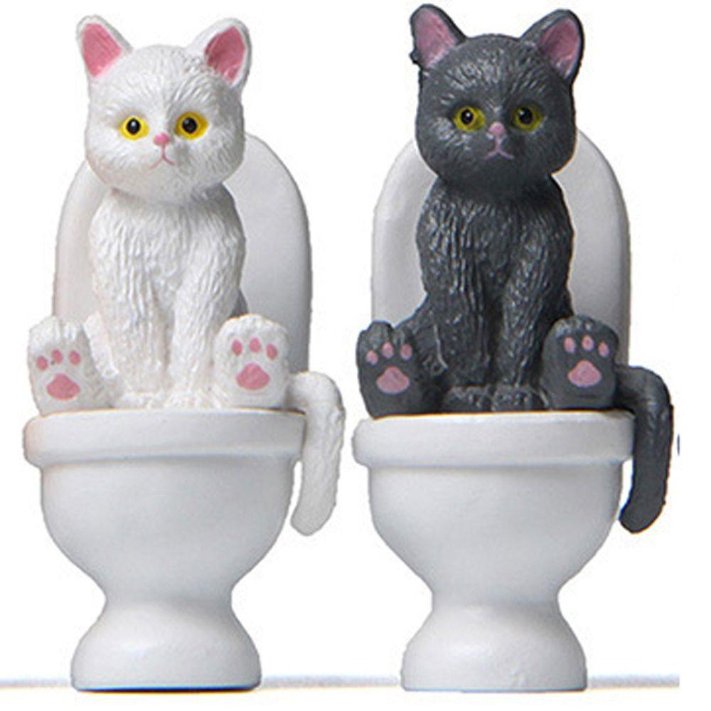 [Elegan] Kucing Miniatur Mikro Lansekap Desktop Ornamen Model Kucing Mainan Hiasan Aksesoris Ornamen Taman Ekspresi Dekorasi Toilet Duduk Miniatur Kucing