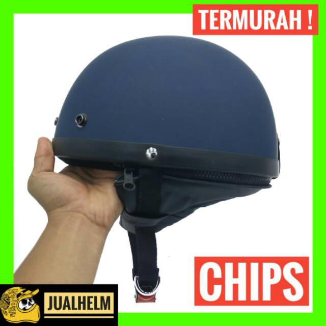 Helm Chips Biru Doff / Helm Vintage / Helm Chip / Helm Classic