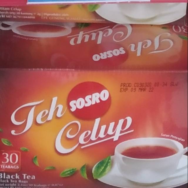

Teh sosro celup 30 sachet black tea