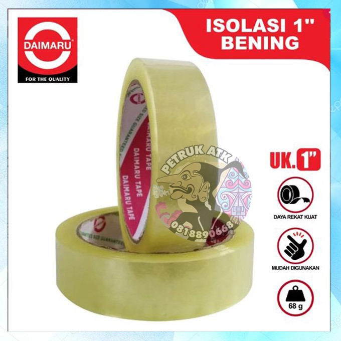 

[ROL] ISOLASI DAIMARU 1 INCH / 24 MM X 72 YARD BENING / SELOTIP / STATIONERY TAPE (TANPA BUNGKUS)