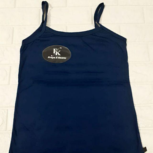 FREYA | Tanktop Wanita Katun /Tanktop tali kecil/Tanktop Wanita impor /Tanktop tali/Kaos dalam-Navy