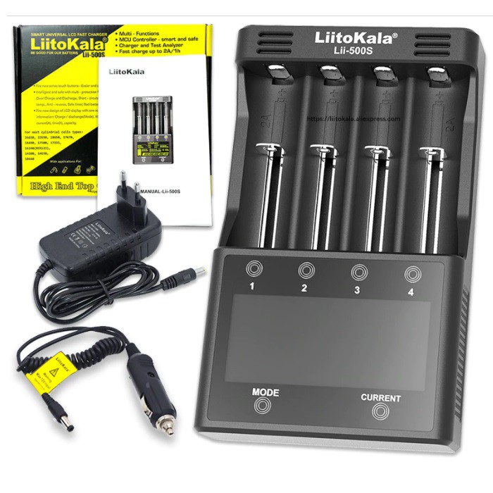 Charger LiitoKala Lii-500S Charger Discharge 4 Slot Baterai LCD 1.2 3.7 V Lion Nimh 26650 22650 1835