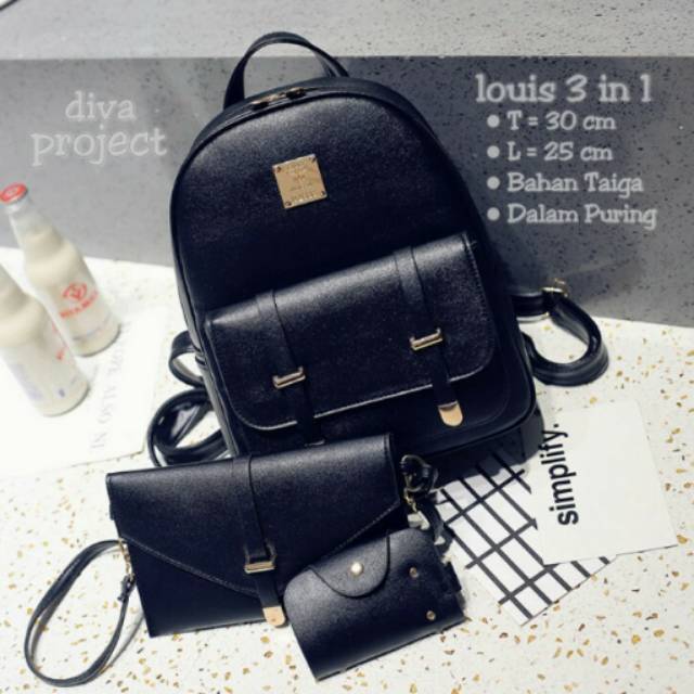 TAS RANSEL WANITA MURAH BAGUS 3IN1.
