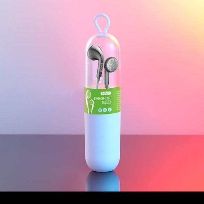 EARPHONE HANDSFREE WIRED ROBOT RE601 LIGHTWEIGHT DESIGN KAPSUL